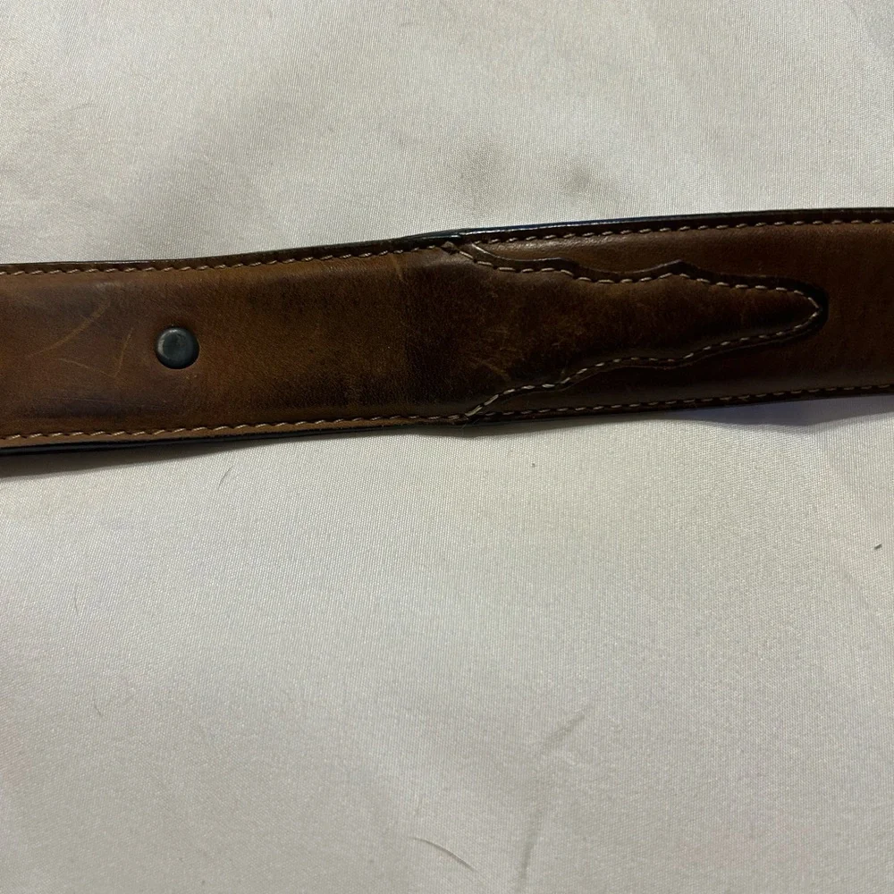 Men’s Silvercreek Classic Brown Leather Belt With Balded Eagle Belt Buckle